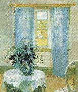 Anna Ancher interior med klematis oil